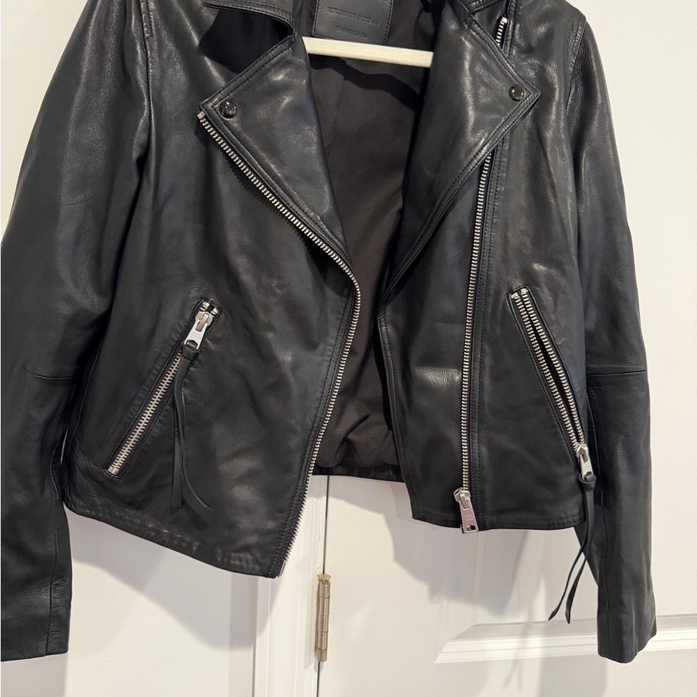 All Saints Black Leather Moto Jacket